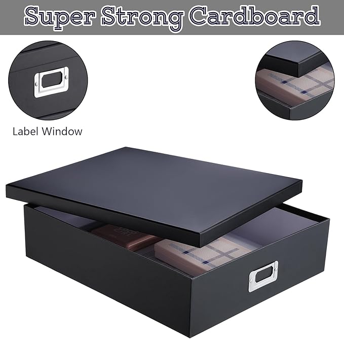Nosiny 3 Pcs Jumbo Scrapbook Storage Box 14.75 x 13 x 3.75 Inch Photo Keepsake Storage Cases Document Photo Organizer Letter with Lid Memories Picture Album Keeper