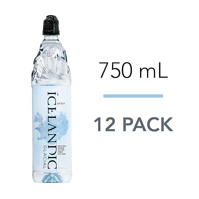 Icelandic Glacial Natural Spring Alkaline Water, 750 ml / 25.3 Fl Oz (Pack of 12)