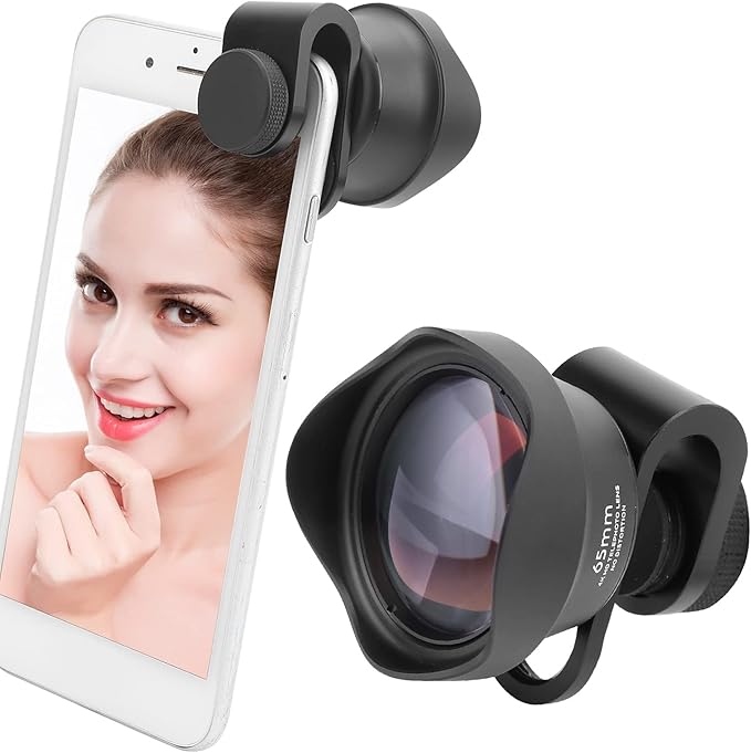 Phone Camera Lens, 65mm Phone Telephoto Portrait Lens External Aspherical Portrait Lens Clip on Cell Phone Lens Kit Professional Attachment Phone Lens Kit for Phones/iOS Pad Smartphones