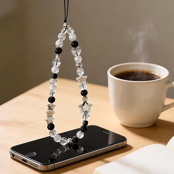 Beaded Camera Wrist Strap Cute Digital Camera Charm Lanyard Phone Charms Strap Beaded Camera Chain for Phone Bag Keychain