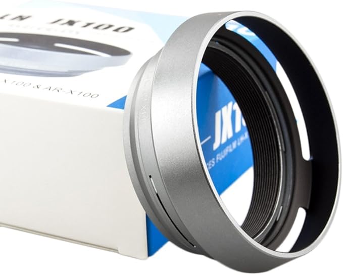 JJC LH-JX100 Silver Metal Lens Hood Adapter Ring for Fujifilm X100 X100S X100T Replace AR-X100