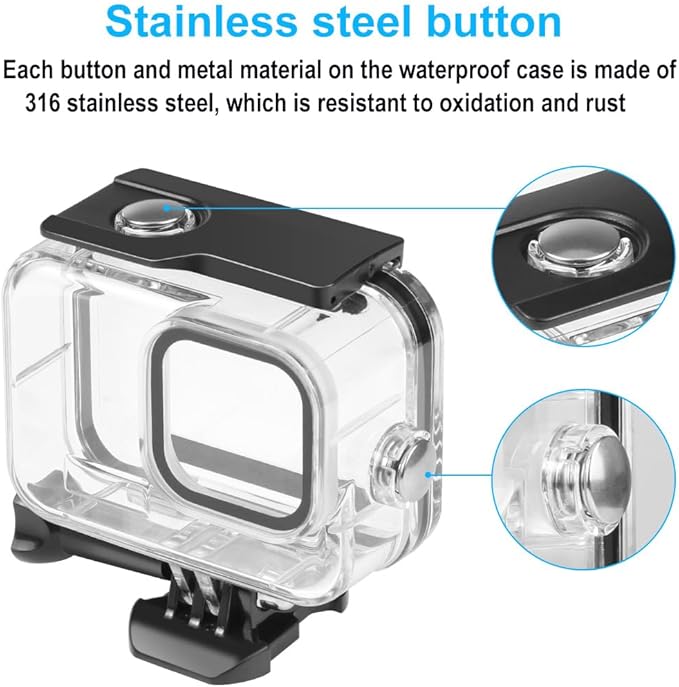KETOPKIN 60M/196FT Waterproof Case for GoPro Hero13/Hero12/Hero11/Hero10/Hero9 Black Camera Accessories,Underwater Diving Housing Protective Shell for Hero13/12/11/10/9 Black