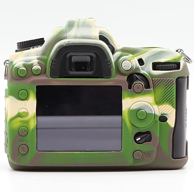 Professional Secure Silicone Camera Cases Bag Housing Rubber Body Skin for Nikon D7000 Digital SLR Camera Protective Case (Army Green)