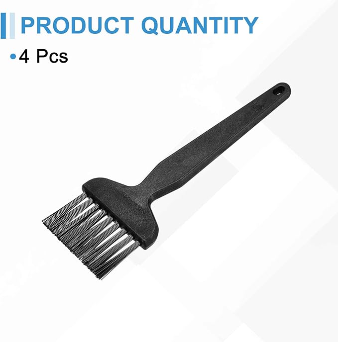 HARFINGTON 4pcs Antistatic Brush 25x42mm Portable PP Handle Nylon Anti Static Cleaning ESD Brushes for Electronics Computer Keyboard, Black