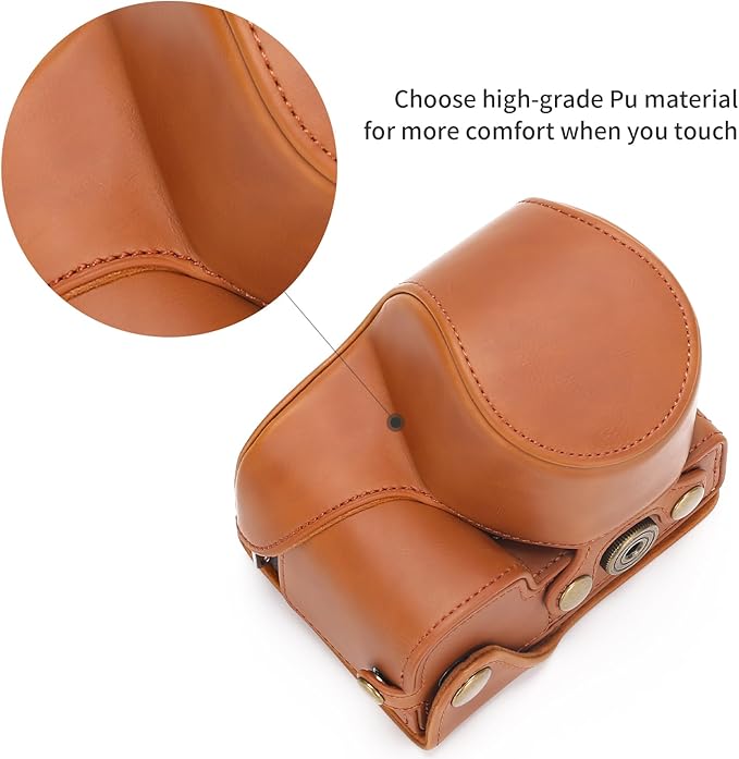 Hargedis for Sony ZV-E10 II case Premium PU Full Body Leather Camera Case Bag for Sony ZV-E10 II Fit 16-50mm Lens with Camera Shoulder Strap