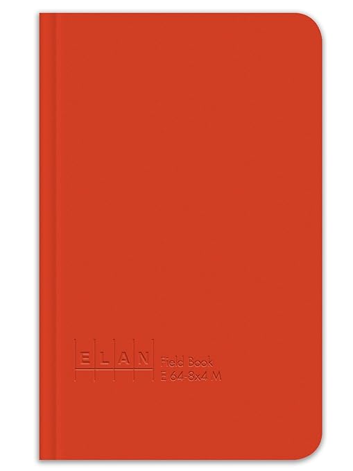 Elan Publishing Company E64-8x4M -6 Mini Field Surveying Book 4 ⅓ x 7, Bright Orange Cover (Pack of 6)