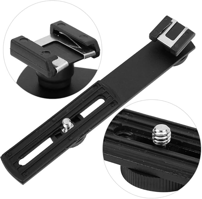GLOGLOW Mount Bracket Aluminum Alloy Flash Bracket, Dual Head for Photographers Other Equipment Accessories