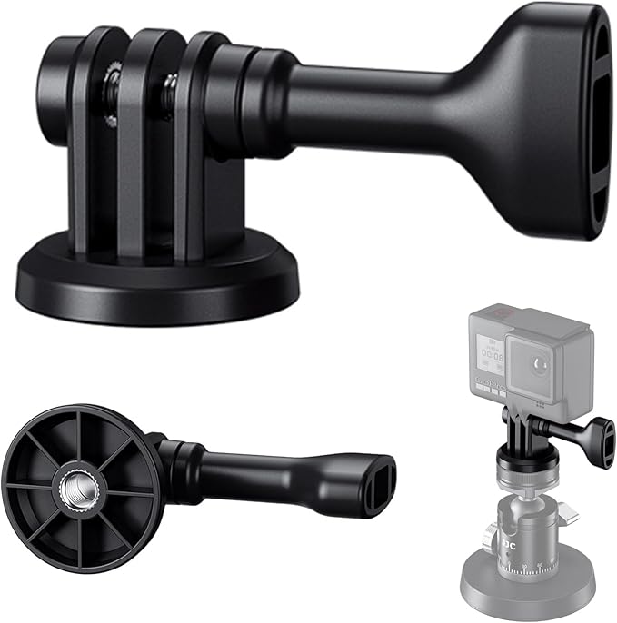 Action Camera Tripod Adaptor with 1/4"-20 Hole for Osmo Action 5 Pro 4 3 Tripod Mount Adapter Selfie Stick Monopod for GoPro Hero 13 12 11 10, Ace Pro 2 and Other Action Cameras Travel Vlogging