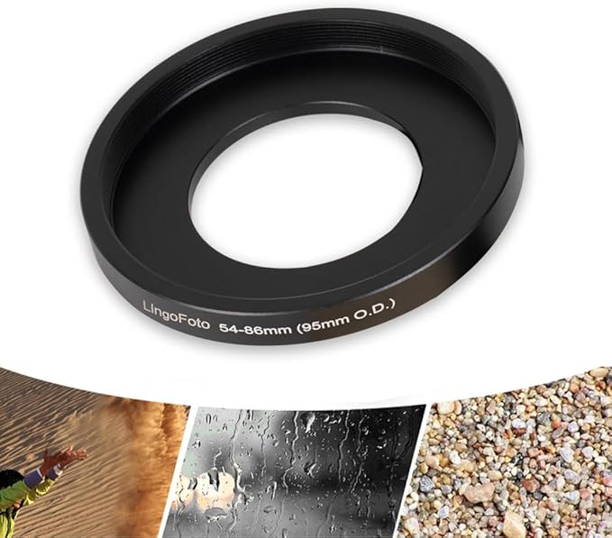 Lens Matte Box Adapter 54-86mm Step up Ring for 54mm Camera Lens to 95mm OD Matte Box Lens Mount (54-86/95mm)