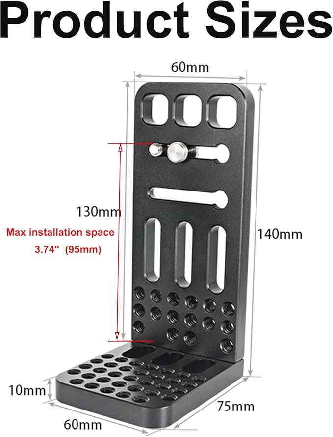 DINESK Camera L Bracket,Universal Vertical Camera Mount Horizontal Switching Tripod Quick Release Plate Compatible with Canon Nikon Sony 4K Video Fujifilm DJI Stabilizer Monopod (Short Version)