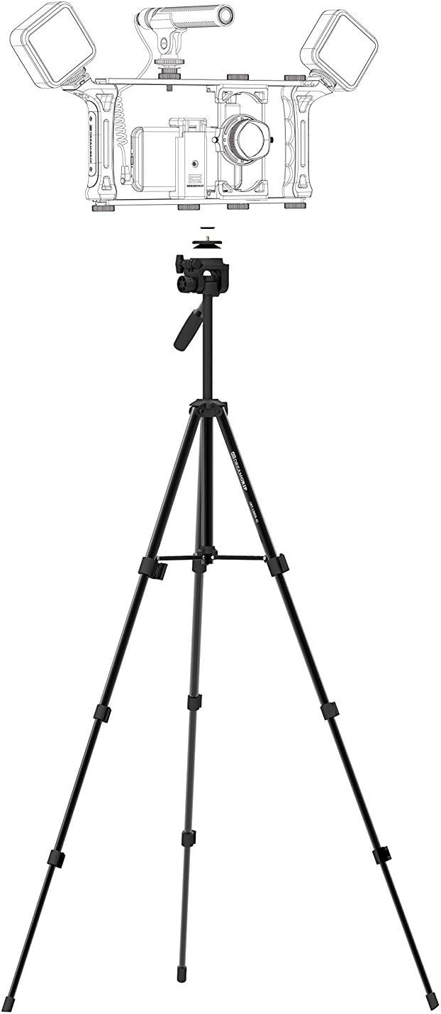 Super Lightweight Video Tripod DREAMGRIP 136EX-41 Universal Set with Original Track Connector for Mounting Rigs, Compatible for Any Smartphone (iPhone, Samsung, Pixel), and Any Action Camera or DSLR