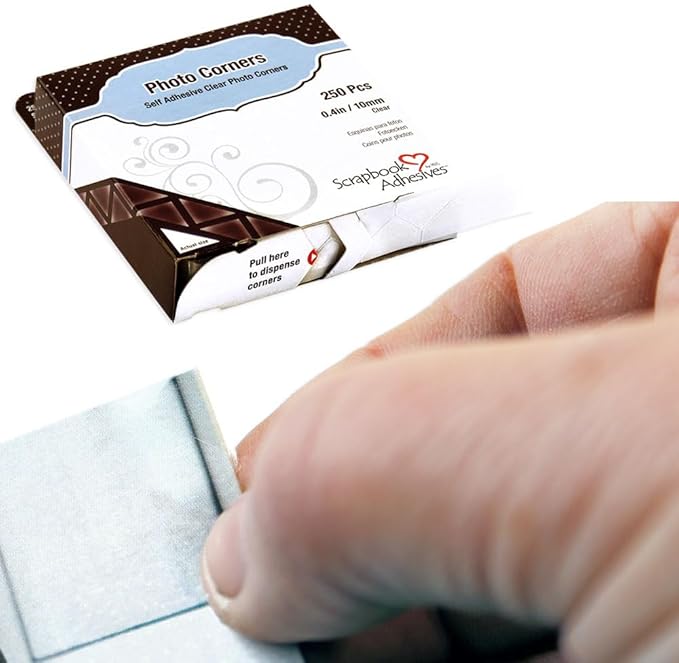 SCRAPBOOK ADHESIVES BY 3L by 3L, Polypropylene Photo Corners, Clear (250 Pcs)
