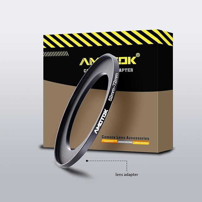 52mm Lens to 72mm Camera Filters Ring Compatible All 52mm Camera Lenses to 72mm UV CPL ND Filter Accessory and 72mm Lens Hood(52-72mm)