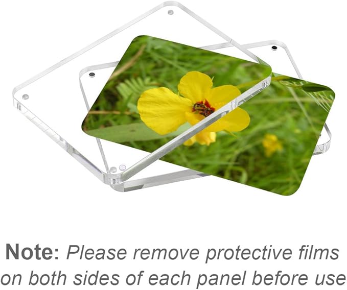 FoRapid 2 PCS 3-inch 2-Sided Clear Acrylic Refrigerator Magnetic Photo Frame-Elegant Frameless Display Fujifilm Mini 9 8 8+ 70 7s 90 25 26 50s Film/Cards/Memos/HP Pocket Photo Paper/2x3 Photo