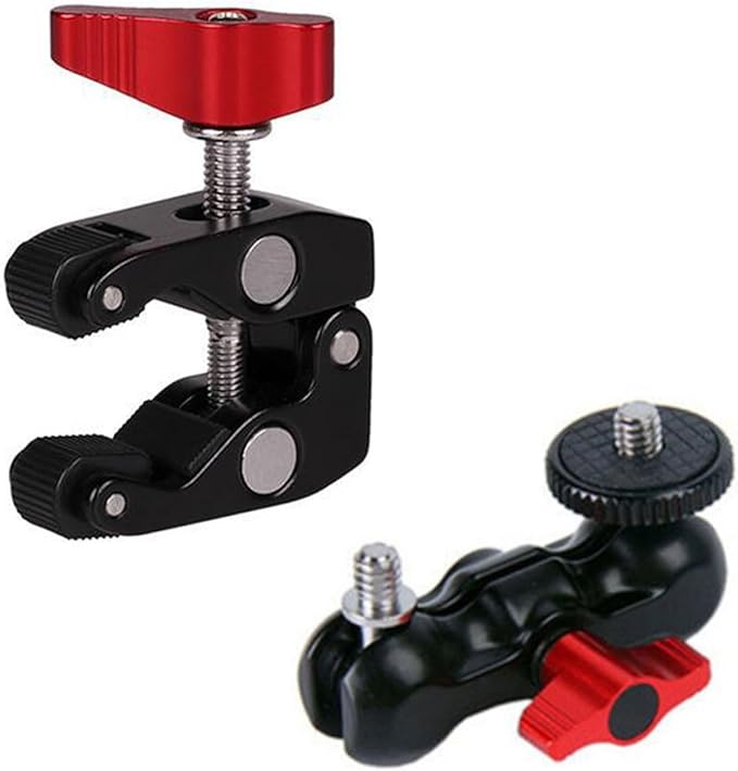 Super Clamp Camera Clamp Mount Monitors 360 Ballhead Magics Arm Double Ballhead Adapter for DSLR Camera/LED Lights