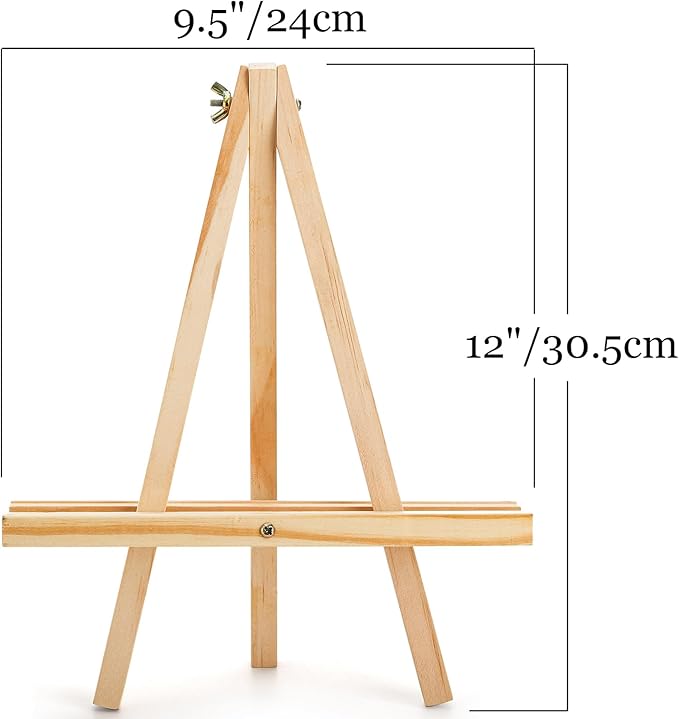 Tosnail 10 Pack 12" Art Easel Stand Tabletop Wooden Display Stand Photo Holder Display Stand for Artist, Students, Adults, Kids Painting