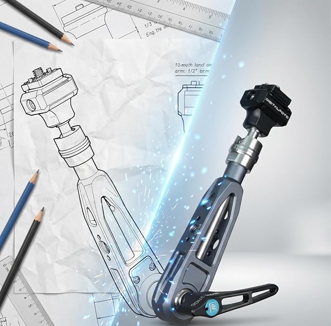 DF DIGITALFOTO 11" Magic Arm with F22 Quick Release, Elegant Strength Magic Arm with 1/4" 3/8" Thread Screw 360° Ball Heads for Monitor,Flash,Light,Camera Cage,Max Load Capacity 5kg (Starship Gray)