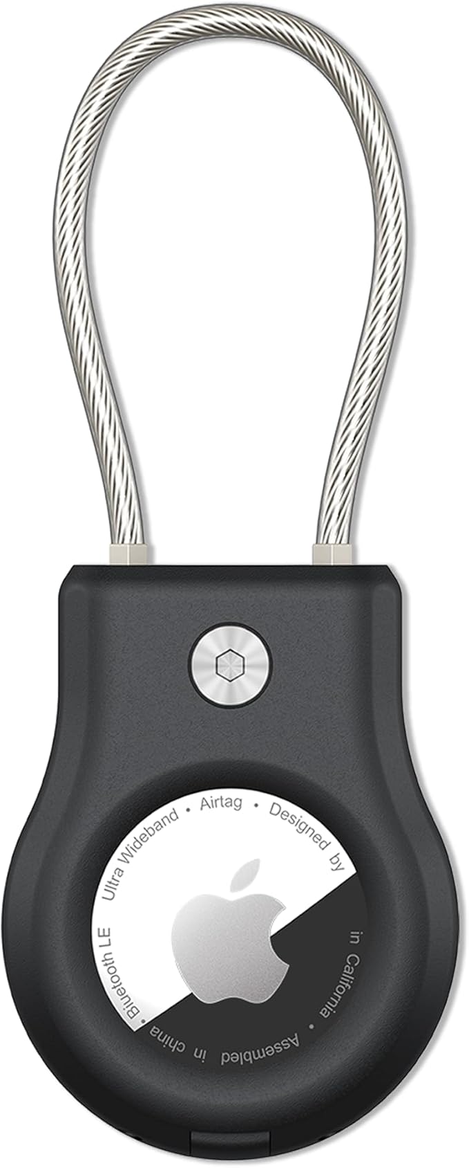 SCALLOP for Airtag (1st & 2nd Gen) Keychain Holder with Wire Cable, Secure Lock Airtag Holder,360°Protective Air Tag Case Holder for Key Chain，Key Ring,Car Keys，Luggage Compatible Apple Air tag
