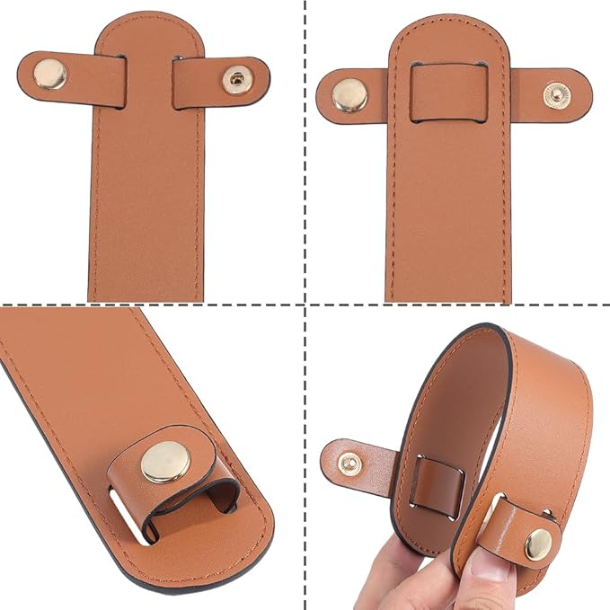 2Pcs Leather Strap Pad PU Leather Bag Shoulder Strap Cushion Pads Replacement Pressure Relief Detachable Handle Wrap Covers for Tote Bags Handbag Purse Repair Camera Brown 9x3.9 Inch
