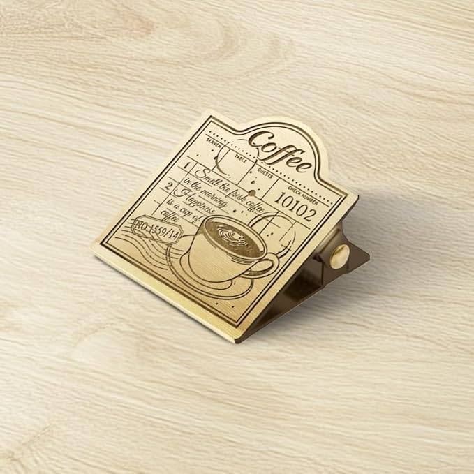 ANATTASOUL Journal Clip Vintage Coffee Metal Brass Clips, Decorative Heavy Duty Journal Page Holder Clips for Book, Paper, Bookmark