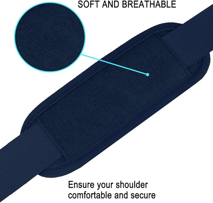 Shoulder Strap, Durable 55" Universal Replacement Laptop Shoulder Strap, Adjustable Comfortable Belt with Metal Hooks for Briefcase, Computer Messenger Bag, Laptop Case Luggage/Duffel/Camera, (Blue)