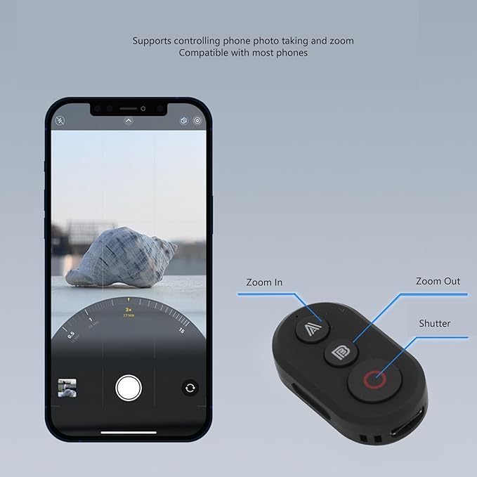 PUSOKEI Bluetooth Remote Controller for Action Cameras, Wireless Camera Remote Shutter for in sta 360 X5/X4/X3/X2, GO 3/3S, Ace Pro/Pro 2 Sports Cameras