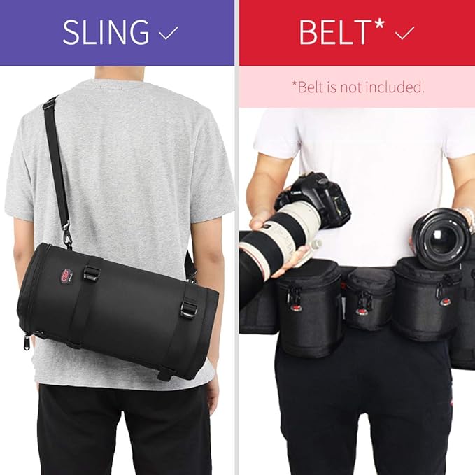 BPAULL Lens Pouch For DSLR Camera Lens Fits for Canon, Nikon, Pentax, Sony, Olympus, Panasonic, and other Lens