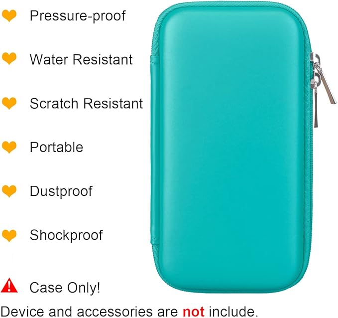 BOVKE PU Hard Travel Case for MacBook Air Pro Power Adapter Apple MagSafe 2 USB-C Charger, Extra Room for USB C Hub, Type C Hub, USB C Hub Multiport Adapter, Magic Mouse, Charging Cable, Turquoise