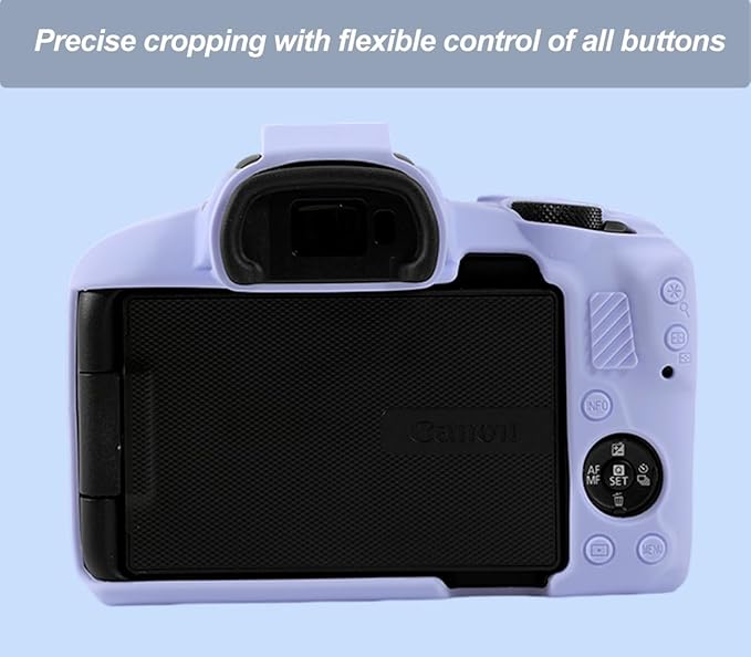 Pocoukate Case for Canon EOS R50 Camera, Soft Silicone Protective Cover Skin with EOS R50 Screen Protector Accessories for EOS R50 Mirrorless Camera Silicone Case - Purple