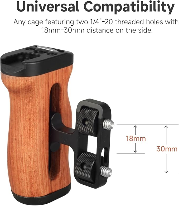 Accsoon Side Handle Handgrip for CineView M7 Pro Camera Monitor with 1/4"-20 Threaded Holes, 35mm Up and Down Adjustable Reversible Grip for Monitor/Smartphone/iPad/Tablet/DSLR Camera Cages(1 Pair