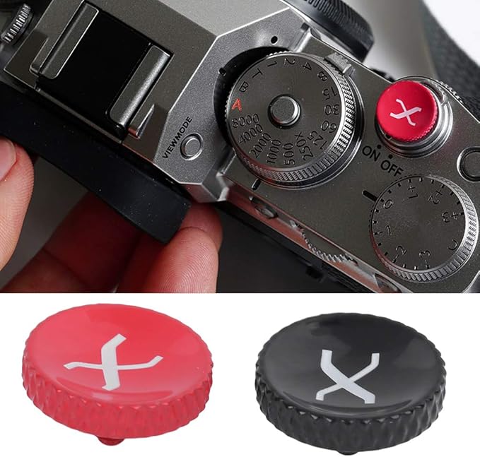 M ugast Shutter Release Button,Small Lightweight All Metal Camera Shutter Release Button with Rubber Ring,for Fuji X Series Cameras(2 Pack)