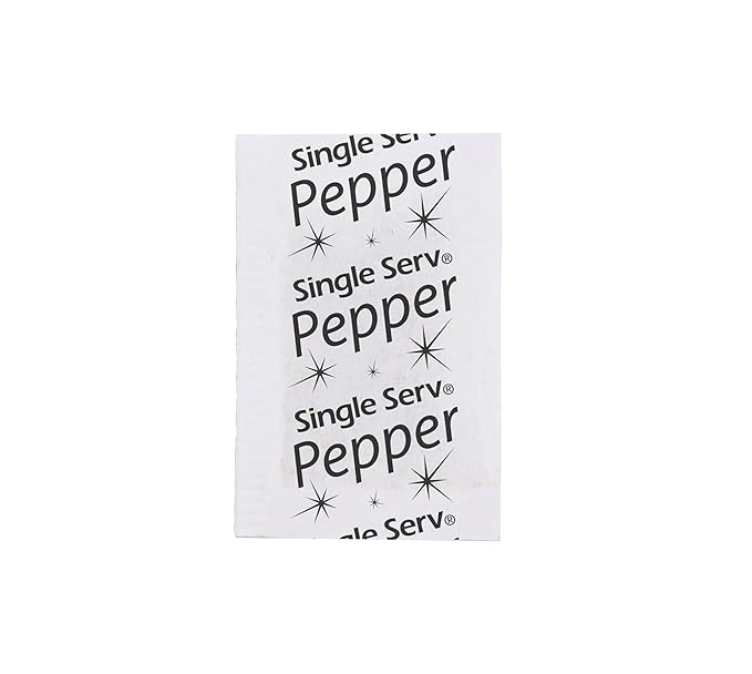 Single Serv Flat Ground Black Pepper Packets - Easy Open and Sprinkle for Perfect Seasoning, Ideal for Condiment Stations - 3000 Packets, 0.1g Servings