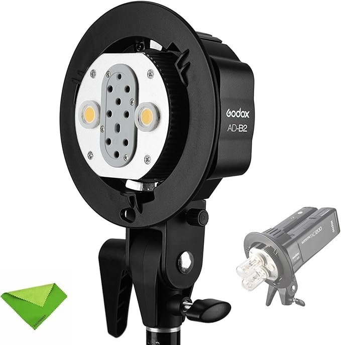 Godox AD-B2 Flash Bracket for AD200 Pro AD200Pro II Dual Power Twin Head Bowens Mount to Install 2 Godox AD200 AD200Pro Pocket Flashes or Flashpoint eVOLV 200 Speedlight to Achieve 400W Power Output