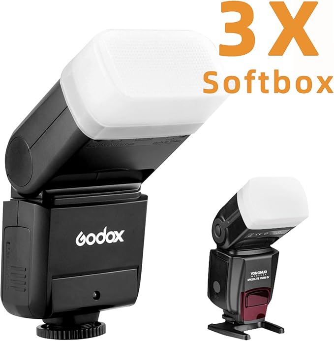 Flash Diffuser for Speedlight [3-Pack], Compatible with Canon 560 565EX 580EX and with Godox V860 TT600 - Speedlight, Camera Flash, Compatible with Canon and Godox Flash Diffuser