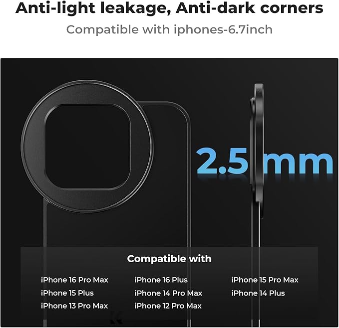 K&F CONCEPT 6.7 inch Magnetic Lens Filter Mount Adapter with 67mm CPL Filter for iPhone, Compatible with 16/15/14/13/12 Pro Max, 16/15/14 Plus