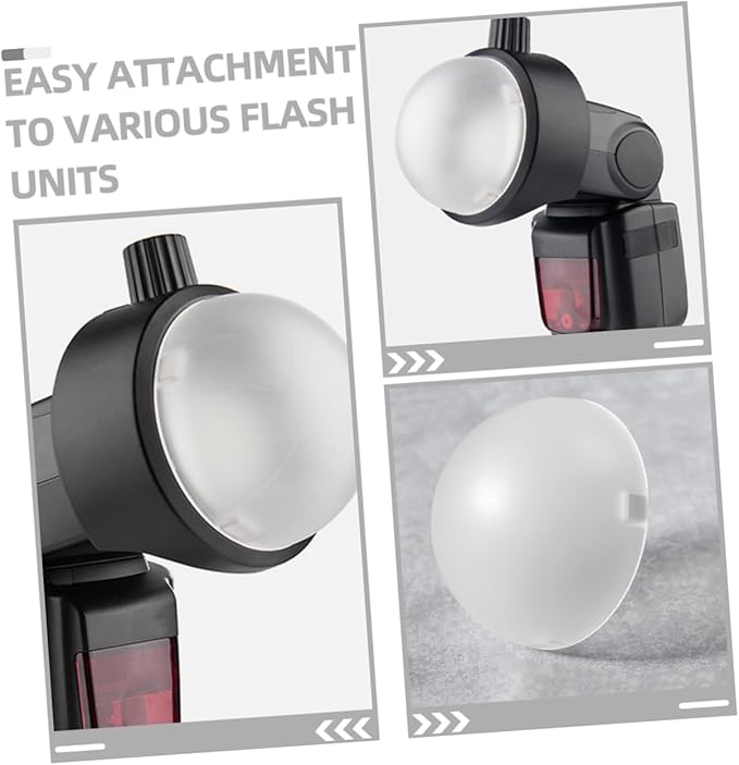 Camera Flash Dome Diffuser Soft Light for Photography Impact-Resistant Even Light Distribution Reduces Glare and Harsh Shadows Compatible Flash Units