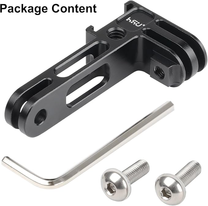 HSU Vertical Mount for GoPro, Aluminum 90 Degree Cold Shoe Direction Adapter, 1/4”-20 Screw Hole Tripod Mount for GoPro Hero 13/12/11/10/9/8/7/6, DJI Osmo Action 4/3 AKASO Action Camera and More