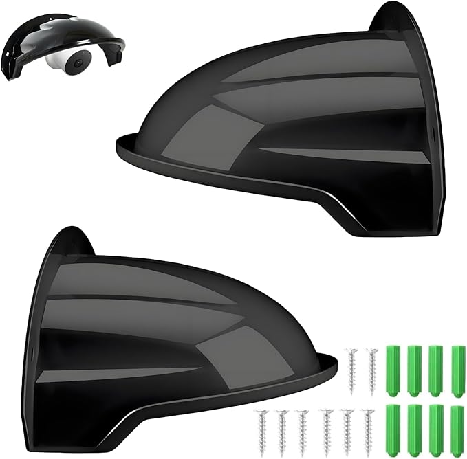 Coolotic 2-Set Outdoor CCTV Security Camera Top Cover, Sun Rain Shade Cover Shield Protective Roof for CCTV Surveillance Camera Hikvision/Nest/Ring/Arlo/Dome/Bullet