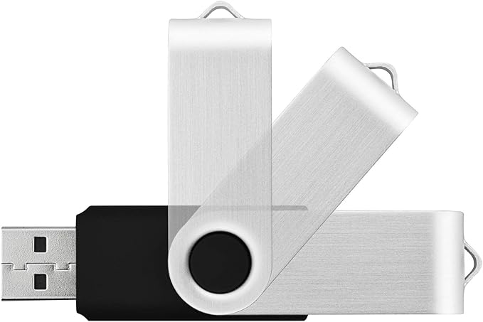 KOOTION 10PCS 2GB USB Flash Drives USB 2.0 Flash Drives Memory Stick Fold Storage Thumb Drive Pen Swivel Design Black