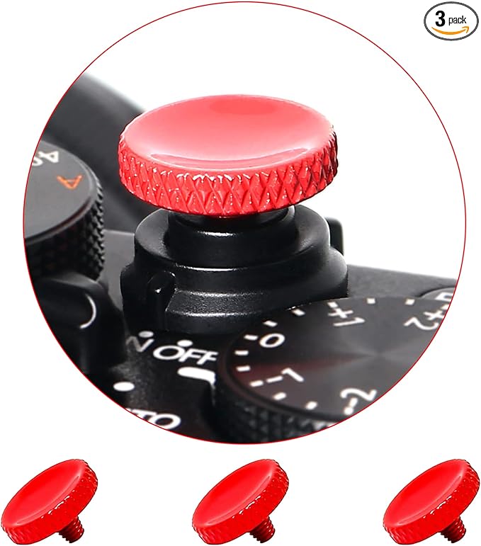 Soft Shutter Release Button(3 Pack Red), High-end Pure Copper Camera Shutter Button