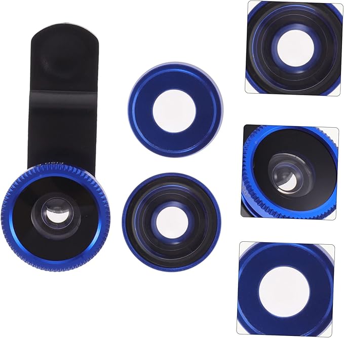POPETPOP 3-in-1 Clip-On Phone Lens Set Fisheye Wide Angle Macro Mobile Camera Lens for Smartphones Compatible and Portable Clip Design for Photography Enthusiasts