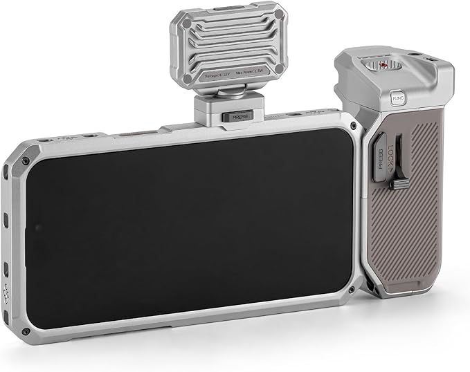 Tilta Khronos Basic Kit Compatible with iPhone 15 Pro Max - Titanium White | Phone Case, Cooling Fan, ND Filter, PD Focus Handle