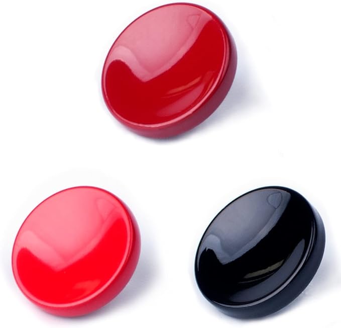 VKO Metal Soft Shutter Release Button,Delicate Camera Shutter Button Black Red Dark-red 11mm Concave Surface(3 Pack)