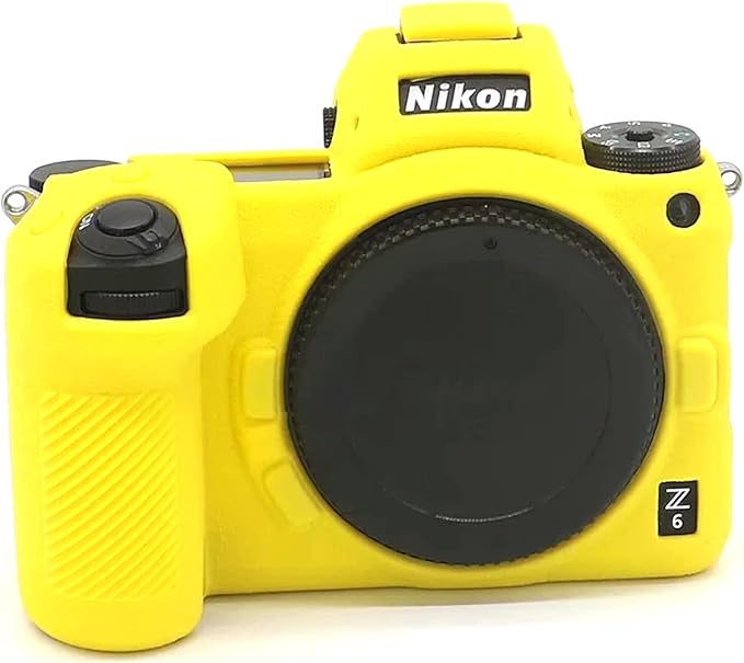 Professional Secure Silicone Camera Case Cover Housing Body Skin for Nikon Z6 Z7 Full Frame Mirrorless Camera (Yellow)