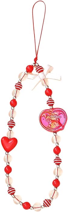 Beaded Phone Charm Lanyard Strap Girly Style Fixed Beads Pearl Lanyards