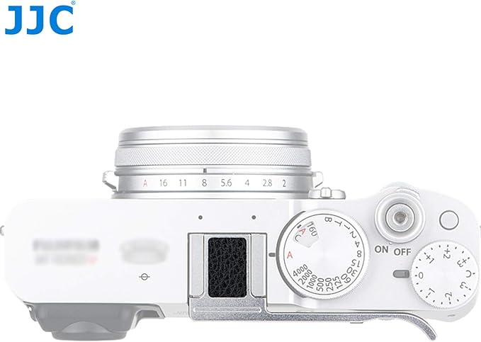 JJC TA-X100V Silver Thumbs Up Grip for Fuji X100V Camera, Hot Shoe Thumb Grip Comaptible with Fujifilm X100V X100F X-E3, Made of Premium Anodized Aluminium Alloy, Weight 6G, Size 66.128.39mm