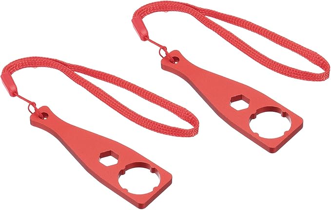 PATIKIL Camera Screw Spanner, 2 Pack Aluminium Alloy Camera Tighten Knob Bolt Nut Screw Wrench with Lanyard for Action Camera, Red