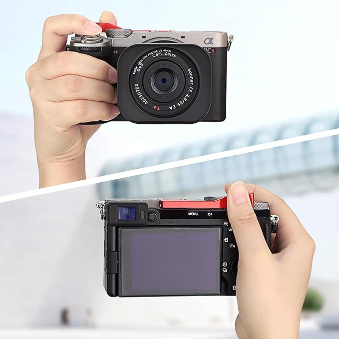 Haoge Metal Thumb Up for Sony α7CR,A7CII Alpha 7CII,ILCE-7CII,Camera Accessories Red THB-A7CII-R Hot Shoe Rest Hand Grip