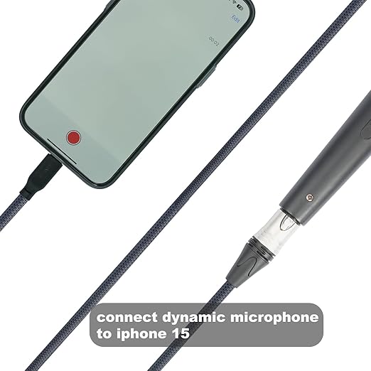 6.6Feet USB C to XLR Female Mic Link Converter Cable,Female XLR to USB C Micphone Cable for Dynamic Microphone iPhone 15,ipad,Notebook,Tablet