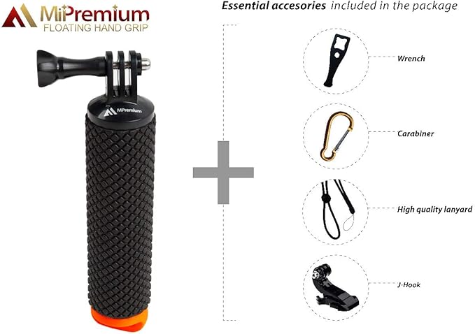 Floating Hand Grip Waterproof Monopod for GoPro Hero 13 12 11 10 9 8 7 6 5 4 3+ Session Black Silver Action Camera Handler & Handle Mount Accessories for Underwater Snorkeling & Water Sports (Orange)